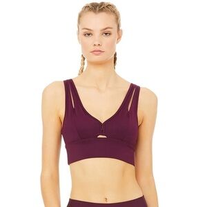 Alo Yoga Maroon Strappy Sports Bra